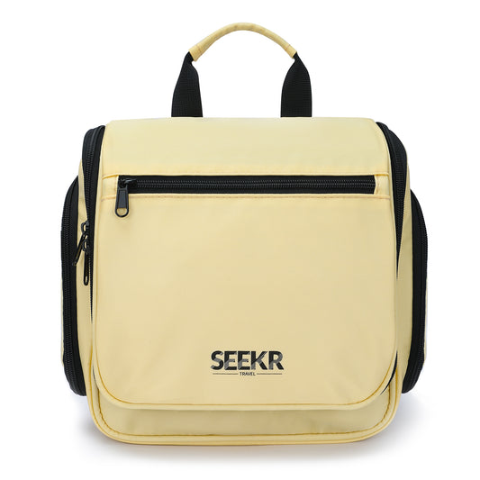 SEEKR Hanging Travel Toiletry Bag, Makeup Organiser, Expandable Compartments and Removable Pouches, for Toiletries, Cosmetics and Travel Essentials, Ideal for Luggage, Camping, Beach or Home